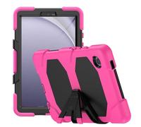 HYUKcase Case for Samsung Galaxy Tab A7 Lite 8.7 Inch 2021(SM-T220/T225/T227) with Screen Protector Pencil Holder,[Built-in Stand] Heavy Duty Military Grade Rugged Protective (Rose Red)