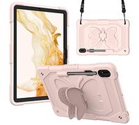 HYUKcase Case for Samsung Galaxy Tab S10 Plus/ S9 FE Plus/ S9 Plus 5G Tablet 12.4'',A Beautifully Designed Butterfly Wing Bracket,Heavy Duty Hard Rugged Cover for Kids Girls, (Pink)