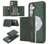 HYUKcase Case for Samsung S22 Ultra,2-in-1 Ultra Slim Magnetic Phone & Detachable Wallet Stand,Supports Wireless Charging,Holds 1-3 Cards.Green
