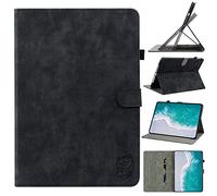 HYUKcase Embossed Tablet Case for iPad mini 5th/4th 7.9''. (Black) | with Dual Stand Slots, Built-in Pencil Holder,Flexible TPU Back Cover, Magnetic Closure,Card Slots & Grip Design - Durable