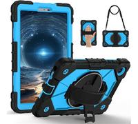 HYUKcase Kids Case for Lenovo Tab One/Lenovo Tab K9 TB305FU/XU,Shockproof Heavy Duty Cover with Hand Strap/360 Rotatable Kickstand/Shoulder Strap/Pencil Holder (Black Blue)