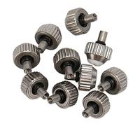 HYUMTODE 10pcs Silver Stainless Steel Watch Crown, Replacement Watch Head Parts for Watchmaker, 4mm Watch Crown Spare Accessories with Precision Fit for Mechanical Watch Repair