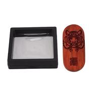 HYUMTODE Magnet Finger Stress Relief Slider, Wooden Decompression Toy for Adults and Teens, Strong Mechanical Feel with Crisp Sound, Compact Portable Design for Office Home Travel, (Tiger Head Seal)