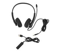 HYUMTODE XD1000 USB Headset with Microphone, Professional Call Center Headset, Noise Cancelling Mic for Skype Webinar Online Teaching, Dual Connection USB and 3.5mm Jack, Lightweight