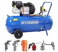 Hyundai 100 Litre Electric Air Compressor with 5 Piece Air Kit, 14CFM/116psi, Silenced, V Twin, Direct Drive 3hp, 2 Year Warranty