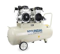 Hyundai 100L Oil Free Low Noise Electric Air Compressor, 3000W / 4hp 22CFM, 145 PSI, Direct Drive Twin Motor, Silent Workshop Compressor with Quick Release Couplers
