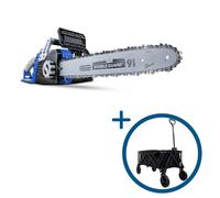 Hyundai 14" 35cm Electric Chainsaw 1600W 230V & Folding Trolley on Wheels, Garden Trolley 100kg