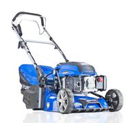 Hyundai 17"/43cm 139cc Electric-start Self-propelled Petrol Roller Lawnmower, 5 Adjustable Cutting Heights, 45l Grass Collector Bag, Foldable Handles, 3 Year Warranty