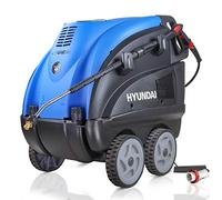 Hyundai 2600 PSI Hot Water Pressure Washer, 6.3 kw, Electric 3- Phase Motor, Power Washer, Portable Pressure Washer, 140°c Water Temperature, 3 Axial Cylinder Pump, Blue, HY210HPW-3