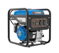 Hyundai 3.3kW / 3300W Petrol Open Frame Inverter Generator, Recoil Start, 3.0kW Continuous, 7.5L Long-Run Tank, Pure Sine Wave