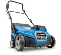 HYUNDAI 38cm / 15” Cordless Scarifier & Aerator (2x20V), Brushless Motor, 5 Depth Settings -12mm to +6mm, 45L Collection Bag, 2x 4.0Ah Batteries & Charge