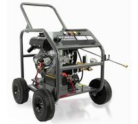 Hyundai 4000psi / 275 bar Diesel Pressure Washer, 4 Quick-release Nozzles, Electric Start, Annovi Reverberi Triplex Pump, 13L/min with 10m Hose, 2x 600ml Oil bottles included, 3 Year Warranty