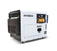 Hyundai Silenced Standby Diesel Generator 5.2kW/ 6.5kVA, Electric Start & Single Phase Low noise sound attenuated canopy with large 13L fuel tank