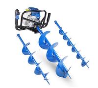 Hyundai 52cc Petrol Earth Auger, Post Hole Borer and Ground Drill With 3 interchangeable Drill Attachments - 100, 150 & 200mm with Anti Vibration