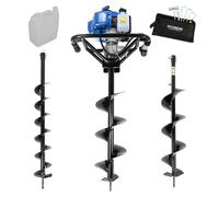 Hyundai 56cc Petrol Earth Auger, 3 Drill Bits (100mm, 150mm, 200mm)