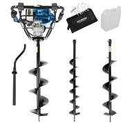 Hyundai 56cc Petrol Earth Auger with Brake, 3 Drill Bits (100mm, 150mm, 200mm)