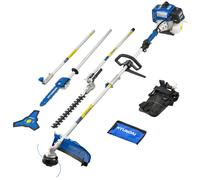 Hyundai 56cc Petrol Garden Multi Tool, 5-in-1 - Grass Trimmer, Brushcutter, Long Reach Hedge Trimmer & Pole Saw