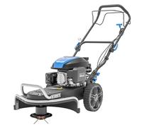 Hyundai 56cm Self-Propelled Wheeled Petrol Trimmer, 173cc 4-Stroke 4.8hp Engine, 4mm Dual Line, 30-75mm Cutting Height, 10" Wheels, 3 Year Warranty