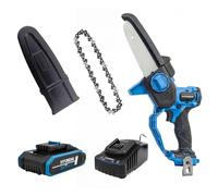 Hyundai 6” / 150mm 20V Cordless Mini Chainsaw, Brushless Motor, Auto Chain Oiling, Lightweight Pruning Saw, 2.0Ah Battery & Charger, 3 Year Warranty