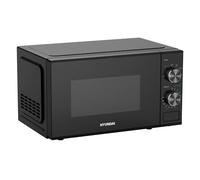 Hyundai 800W 20L Black Solo Microwave, Dial Control, Stainless Steel Interior, Defrost Function, 6 Power Levels, 24.5cm Turntable
