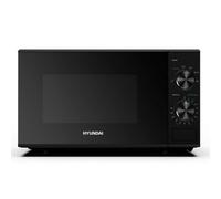 Hyundai 800W 20L Black Solo Microwave, Dial Control, Stainless Steel Interior, Defrost Function, 6 Power Levels, 24.5cm Turntable 2 Years Warranty