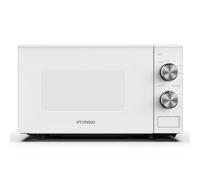 Hyundai 800W 20L White Solo Microwave, Dial Control, Stainless Steel Interior, Defrost Function, 6 Power Levels, 24.5cm Turntable