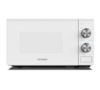 Hyundai 800W 20L White Solo Microwave, Dial Control, Stainless Steel Interior, Defrost Function, 6 Power Levels, 24.5cm Turntable
