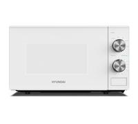 Hyundai 800W 20L White Solo Microwave, Dial Control, Stainless Steel Interior, Defrost Function, 6 Power Levels, 24.5cm Turntable