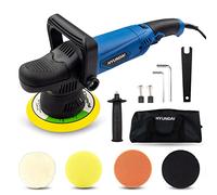 Hyundai 900w Dual Action Polisher Kit - Electric Car Polisher Machine with Variable Speed Control, Corded Buffing Machine for Cars, Vans, Caravans, 4 X 150mm Sponge and Wool Pads