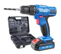 Hyundai Cordless Drill Driver, 18v Li-ion Combi Drill, 54 Pieces Drill Set with Carry Case, Battery & Charger, 2-Speed, 20+1 Torque Settings & 1 Year Warranty, Blue