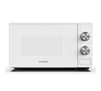Hyundai 800W 20L White Solo Microwave, Dial Control, Stainless Steel Interior, Defrost Function, 6 Power Levels, 24.5cm Turntable
