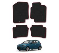 Hyundai I20 (2009-2015) Car Mats Accessories Tailored Fit Carpet Floor Mats non Slip Red Trim Full Coverage Compatible Accessory Front Rear Set Anti Slip Granulated Backing Hand-Finished