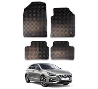 Hyundai i30 (2017+) Heavy Duty Thick Rubber Car Mats Accessories Tailored Fit Front Rear Set Compatible Accessory Waterproof Durable Non-Slip 5mm Full Coverage Protection with Clips