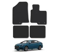 Hyundai i40 (2012-2019) Heavy Duty Thick Rubber Car Mats Accessories Tailored Fit Front Rear Set Compatible Accessory Waterproof Durable Non-Slip 5mm Full Coverage Protection with Clips