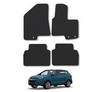 Hyundai iX35 (2010-2015) Heavy Duty Thick Rubber Car Mats Accessories Tailored Fit Front Rear Set Compatible Accessory Waterproof Durable Non-Slip 5mm Full Coverage Protection with Clips
