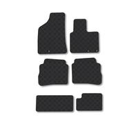 Hyundai Santa Fe (2009-2012) [7 Seat] Rubber Car Mats Accessories Tailored Fit Compatible Accessory Waterproof Protection Non-Slip Floor Mats Full Coverage Durable Front Rear Set Coverage with Clips