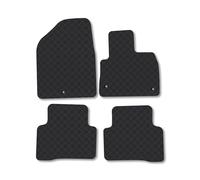 Hyundai Santa Fe (2012-2018) Rubber Car Mats Accessories Tailored Fit Compatible Accessory Waterproof Protection Non-Slip Floor Mats Full Coverage Durable Front Rear Set Coverage with Clips
