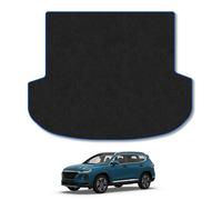 Hyundai Santa Fe (2018-2023) Boot Liner Compatible with Mat Accessory Tailored Fit Protector Anti-Slip Durable Custom Fit Dog Friendly Blue Trim Binding Easy-Clean All-Weather Dirt Guard