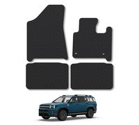 Hyundai Santa Fe [HEV] (5 Seats) (2024+) Rubber Car Mats Accessories Tailored Fit Compatible Accessory Waterproof Protection Non-Slip Floor Mats Full Durable Front Rear Set with Clips