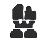Hyundai Santa FE Non-Hybrid 30Cm Driver Clip Spacing (2018+) Rubber Car Mats Accessories Tailored Fit Compatible Accessory Waterproof Protection Non-Slip Floor Mats Durable Front Rear Set with Clips
