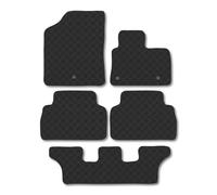 Hyundai Santa Fe Plug-in-Hybrid [7 Seats Configuration] (2011-2023) Rubber Car Mats Compatible with Accessories Tailored Fit Heavy-Duty Floor Mats Set Accessory Waterproof Durable Custom Fit Water