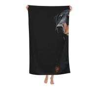 HYUNDP Doberman Pinscher Pets Dogs Black Microfiber Beach Towels Bulk, Sand Free Quick Dry Beach Towel for Adults 30"x 1376"