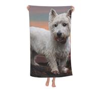HYUNDP West Highland White Terrier Dogs MountainMicrofiber Beach Towels Bulk, Sand Free Quick Dry Beach Towel for Adults 30"x 2030"