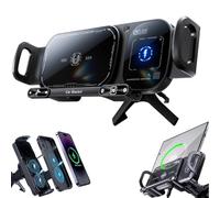 Hyunlai 15W Fast Wireless Car Charger Holder, Auto-Clamping & Rotating Phone Mount with Strong Magnetic, Certified Car Wireless Charging Mount for ios15/14/13/12, Android 7.5 * 7.5cm