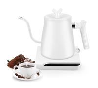 Hyunlai Small Electric Gooseneck Kettle Pour-Over Coffee and Tea Kettle - One-touch Quick Boil Water, Auto Shut-Off, 1L Hot Water Boiler Tea Pot, 304 Stainless Steel HK201