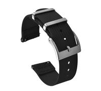 HYUOIND 18/20/22mm Compatible With Ribbed Nylon Watch Band Fabric Qucik Release Strap Compatible With Men Women Universal Replace Accessories Wristbelt(Black,18mm)