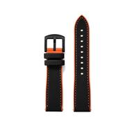 HYUOIND 18mm 20mm 22mm 24mm Hybrid FKM Watch Strap Fluoro Rubber Watchband FPM Soft StrapsQuick relea Compatible With Each Watches(Black orange 2,18mm)