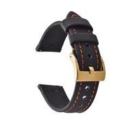 HYUOIND 18mm 20mm 22mm Sailcloth Watch Strap Compatible With Omega Fabric Nylon Watchband Leather Watch Band Qucik Release Wristband Belt(Black Orange-Gold,20mm)