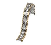 HYUOIND 18mm 20mm Bracelet Compatible With Longines Classic Elegant Series L4.821 L4.809 Women's Precision Steel Stainless Steel Arc Watchband Strap(Silver gold,18mm)