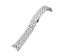 HYUOIND 18mm Stainless Steel Watchband Compatible With MIDO BARONCELLI M007 M007207 Silver Rose Gold Solid Metal Watch Strap Bracelet(Silver)